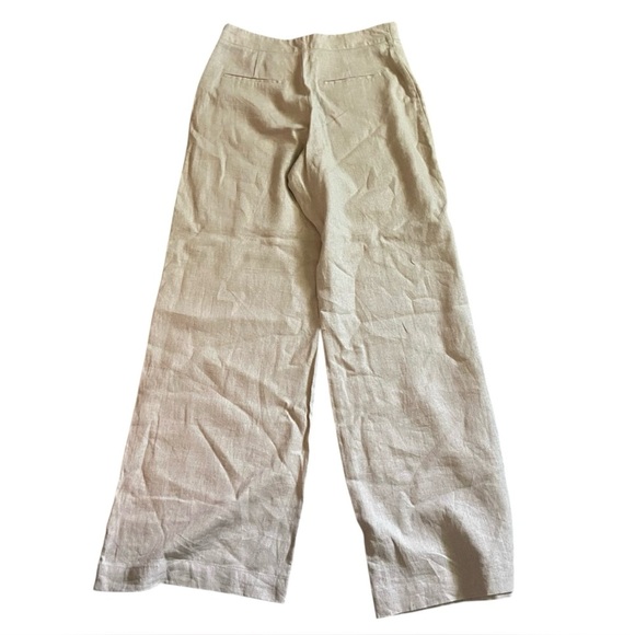 ZARA WOMAN LINEN BLEND PAREO PANTS TROUSERS LIGHT BEIGE S - Picture 5 of 7